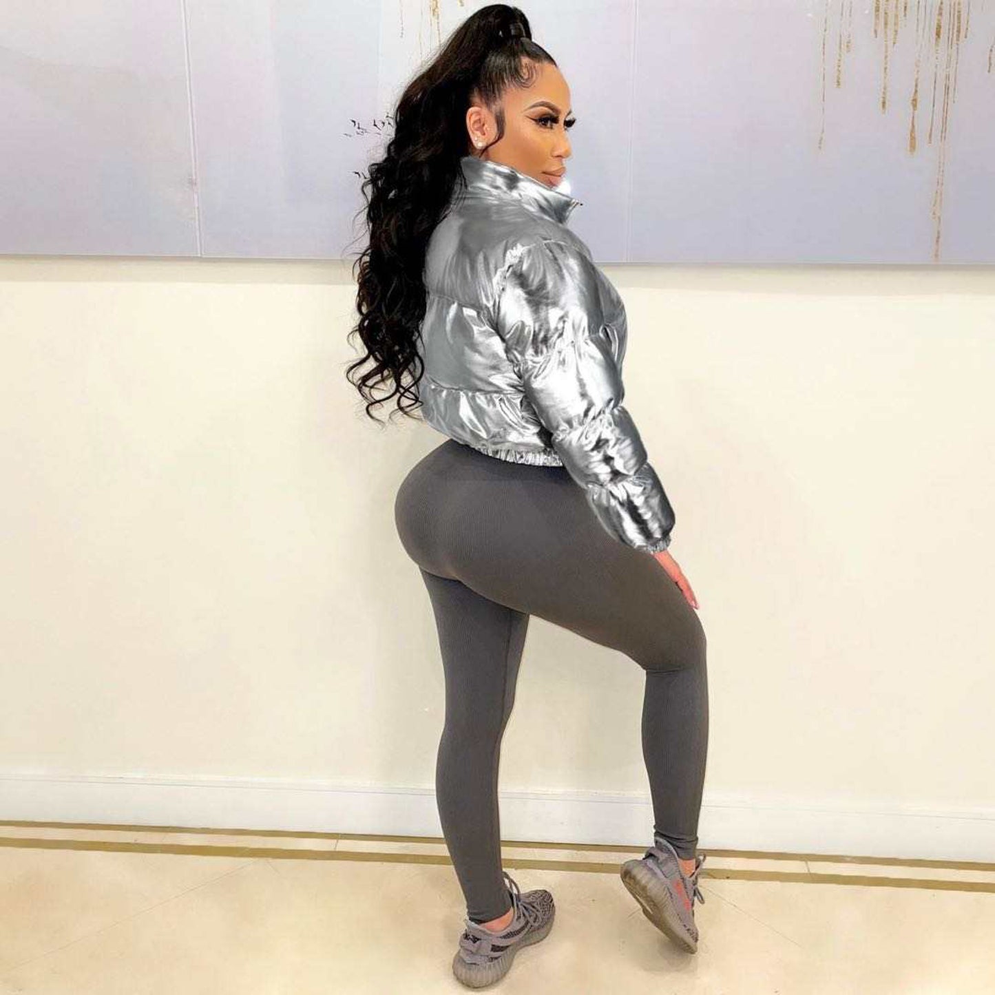 “Metallic Bubble” coats