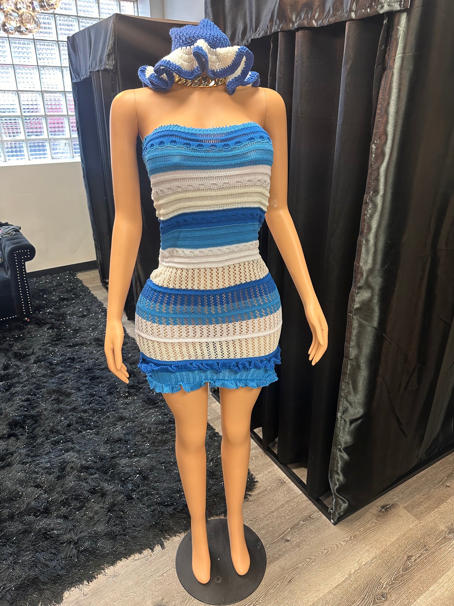 2 Piece “Dream Crochet Dress” Comes With Hat!