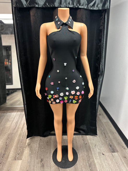 “3D Bandage Flower Bomb Dress”